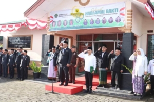 Upacara Peringatan Hari Amal Bakti (HAB) ke-80 di Kantor Kementerian Agama Kabupaten Dairi.(ist)