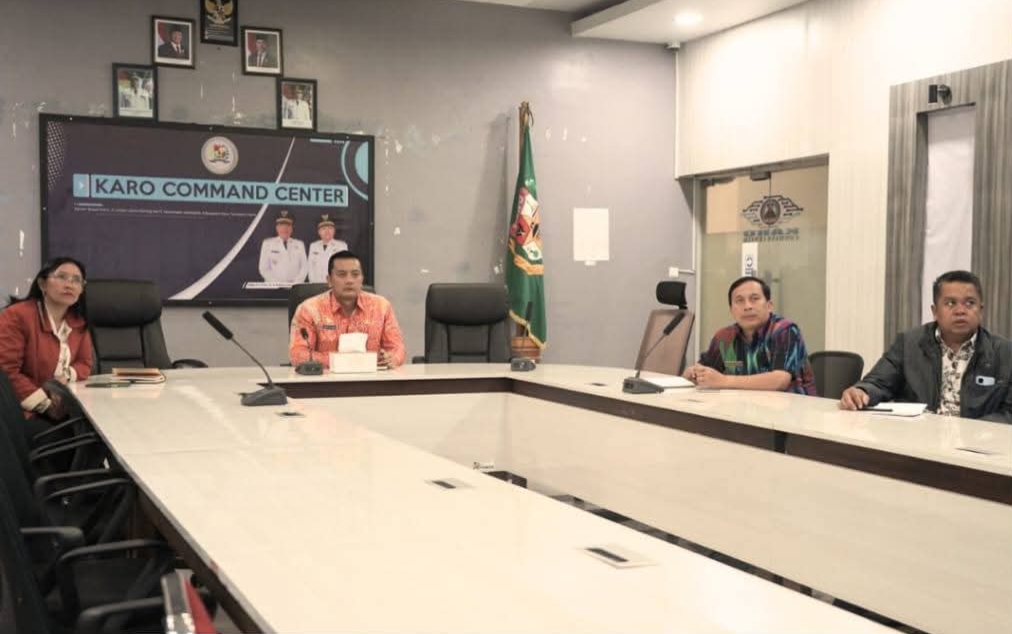 Pemkab Karo ikuti rapat virtual (Zoom Meeting) mengenai Sinergi Fiskal Pusat dan Daerah.(ist)