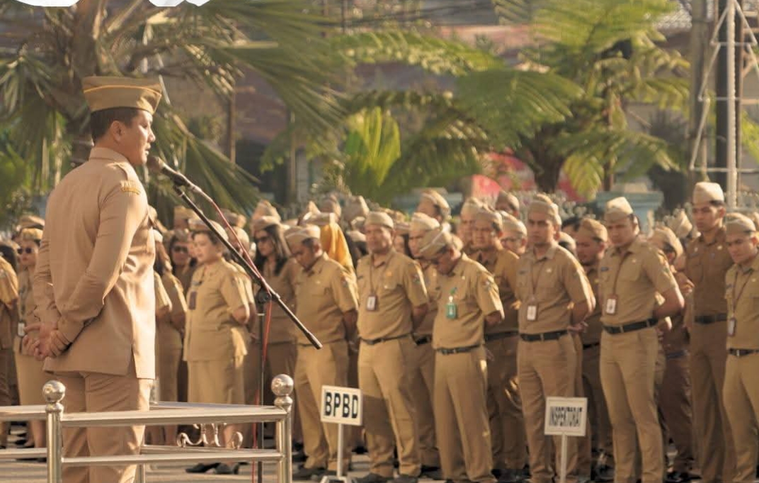 Apel gabungan di lingkungan Pemerintah Kabupaten Karo.(ist)