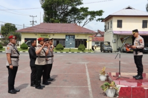 Upacara Serah Terima Jabatan (Sertijab) pejabat utama di lingkungan Polres Dairi.(ist)