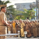 Apel gabungan ASN Pemkab Karo.(ist)