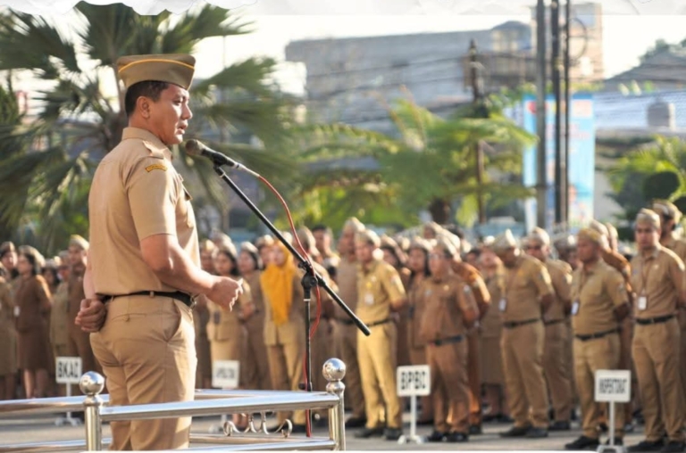 Apel gabungan ASN Pemkab Karo.(ist)