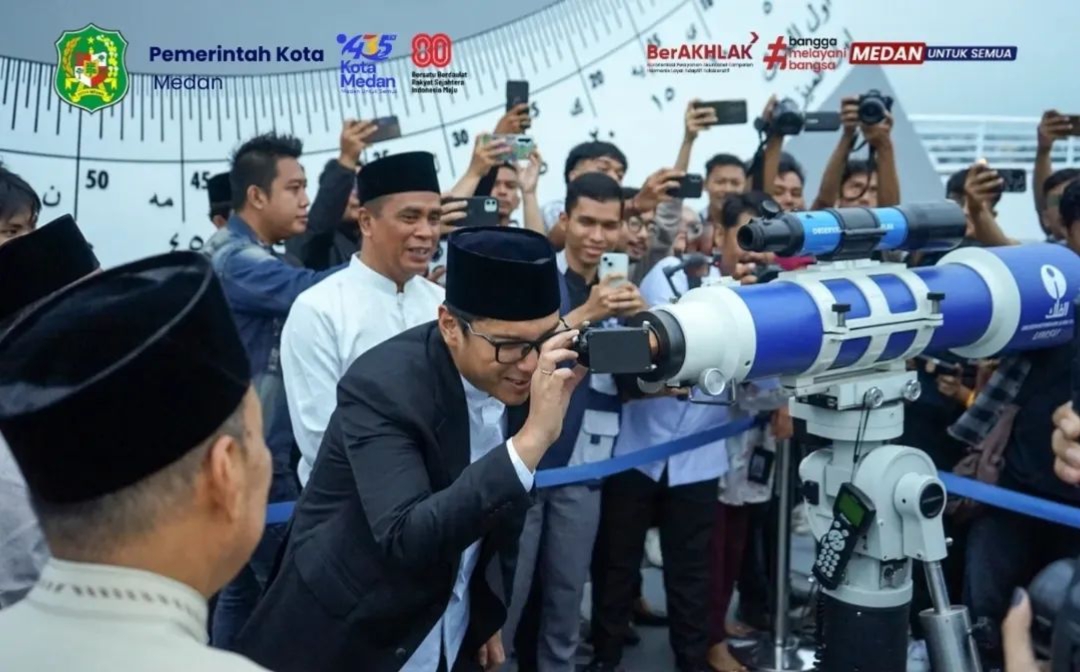 Wali Kota Medan Rico Waas bersama Tokoh Agama Pantau Hilal Awal Ramadhan 1447 H.(ist)