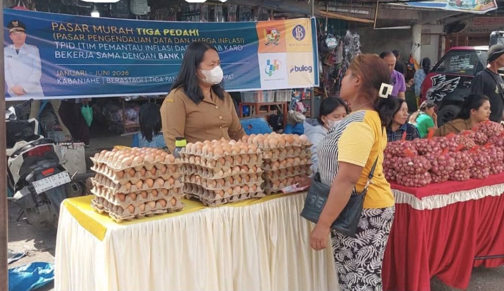 Dinas Perindustrian dan Perdagangan Kabupaten Karo kembali menggelar kegiatan Pasar Murah.(ist)