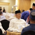 Bupati Dairi Vickner Sinaga menghadiri Acara Buka Puasa Bersama Partai Demokrat Sumatera Utara yang digelar di Tiara Convention Center, Kota Medan.(ist)