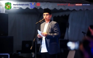 peringatan malam Nuzulul Qur’an di Taman Sri Deli, area Ramadan Fair Kota Medan ke-XX, Sabtu (7/3/2026).(ist)