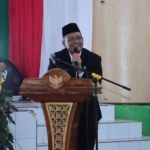 Bupati Dairi Vickner Sinaga dalam perayaan Paskah Oikumene Pemerintah Kabupaten (Pemkab) Dairi di GOR Sidikalang.(ist)