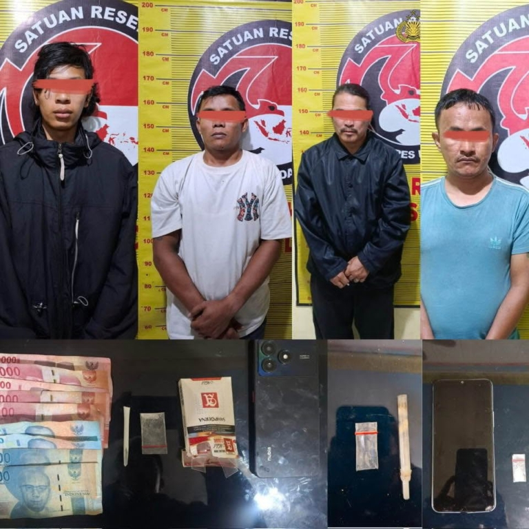 Polisi amankan terduga bandar dan pelaku kepemilikan narkotika jenis sabu.(ist)