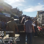 Penertiban dan penataan pedagang dipusat Pasar Sidikalang.(ist)
