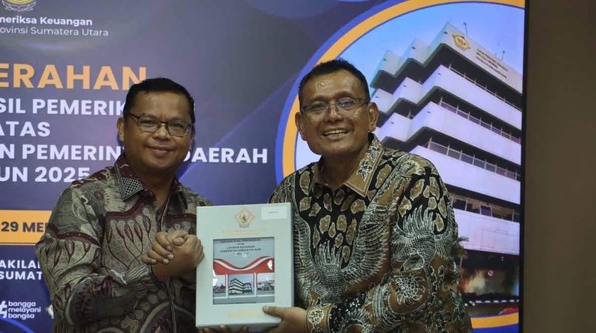 Dairi meraih Opini Wajar Tanpa Pengecualian (WTP) yang ke-12 atas Laporan Keuangan Pemerintah Daerah Tahun 2025.(ist)