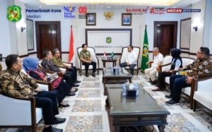 Audiensi jajaran pengurus Media Indonesia Raya di Kantor Wali Kota Medan.(ist)