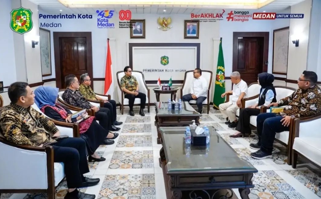 Audiensi jajaran pengurus Media Indonesia Raya di Kantor Wali Kota Medan.(ist)