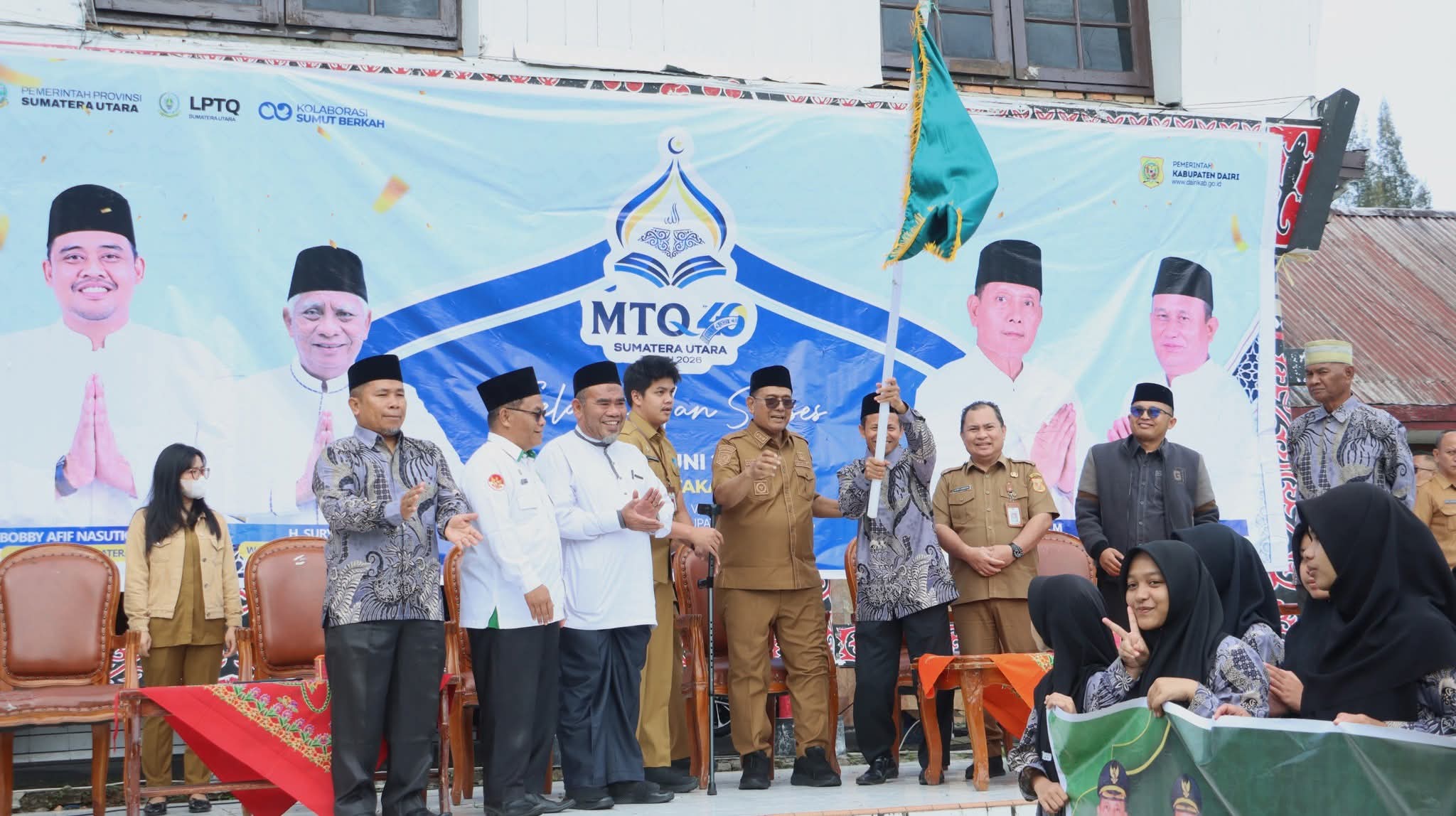 Pelepasan peserta kafilah MTQ yang akan bertanding pada MTQ ke-40 tingkat Provinsi Sumatera Utara.(ist)