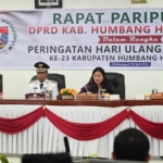 DPRD menggelar rapat paripurna peringatan Hari Ulang Tahun (HUT) ke-23 Kabupaten Humbahas.(ist)