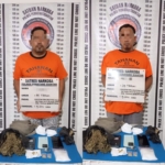 Kedua tersangka beserta seluruh barang bukti saat diamankan Mapolres Pematangsiantar.(Hegi)