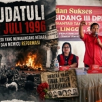 Immanuel Lingga saat memimpin acara nobar peristiwa Kudatuli di sekertariat DPC PDIP Kota Pematangsiantar.(Hegi)