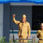 Apel gabungan Aparatur Sipil Negara (ASN) di lingkungan Pemerintah Kabupaten Karo yang berlangsung di Halaman Kantor Bupati Karo, Senin (6/7/2026).(ist)
