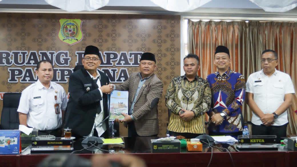 Sidang paripurna DPRD Dairi, Bupati Dairi menyampaikan Nota Pengantar atas Rancangan Kebijakan Umum APBD (KUA) serta Prioritas dan Plafon Anggaran Sementara (PPAS) Tahun Anggaran 2027.(ist)
