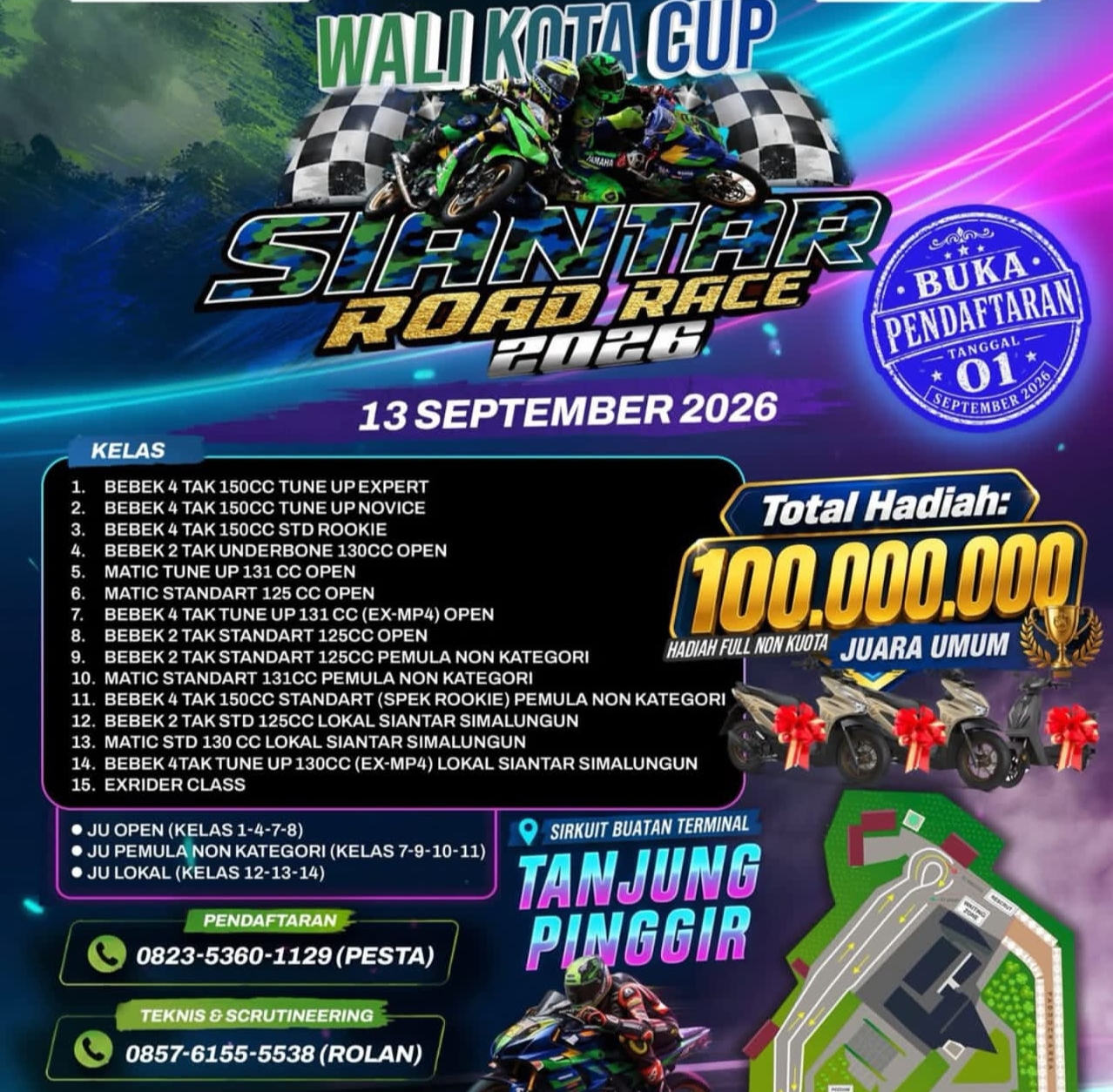 Wali Kota Cup Siantar Road Race 2026.(ist)