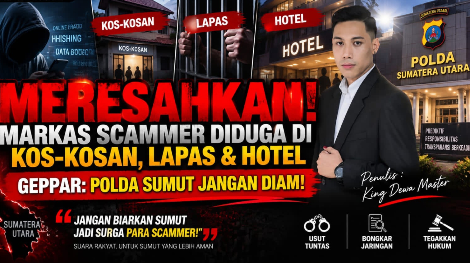 Geppar desak Ditsiber Polda Sumut ambil langkah tegas buru pelaku penipuan digital.(ist)