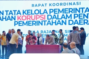 Rakor Penguatan Tata Kelola Pemerintahan Daerah dan Pencegahan Korupsi dalam Penyelenggaraan Pemerintahan Daerah di Provinsi Sumatera Utara.(ist)