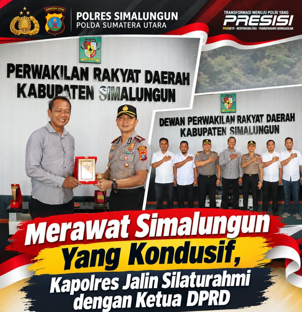 Kapolres Simalungun AKBP Dr. Hendri Nupia Dinka Barus kunjungi Kantor DPRD Simalungun.(Hegi)