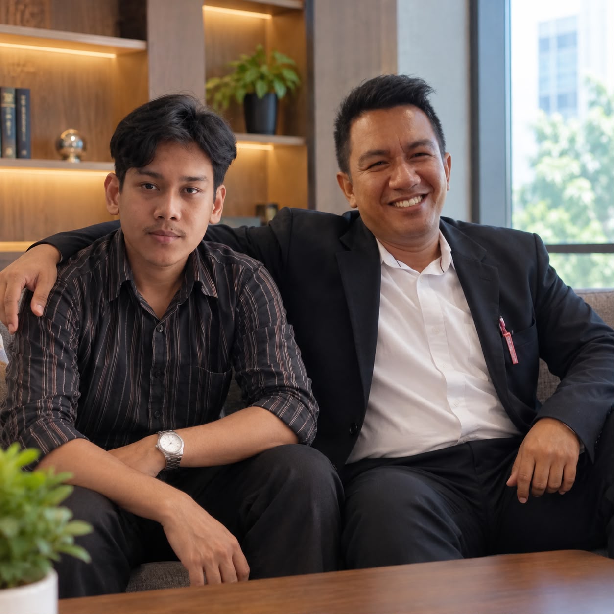 Advokat Andra Pratama Tarigan, S.H., (kanan) bersama Fauzul Akmal Lubis.(Hegi)