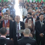 Pelantikan Pengurus Sektor Parsadaan Pomparan Toga Sinaga Dohot Boru (PPTSB) se-Kabupaten di GOR Sidikalang.(ist)