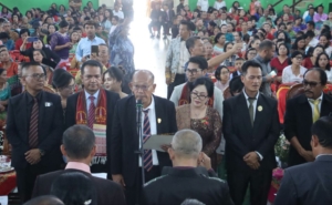 Pelantikan Pengurus Sektor Parsadaan Pomparan Toga Sinaga Dohot Boru (PPTSB) se-Kabupaten di GOR Sidikalang.(ist)