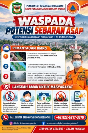 Selebaran himbauan BPBD kota Pematangsiantar.(ist)