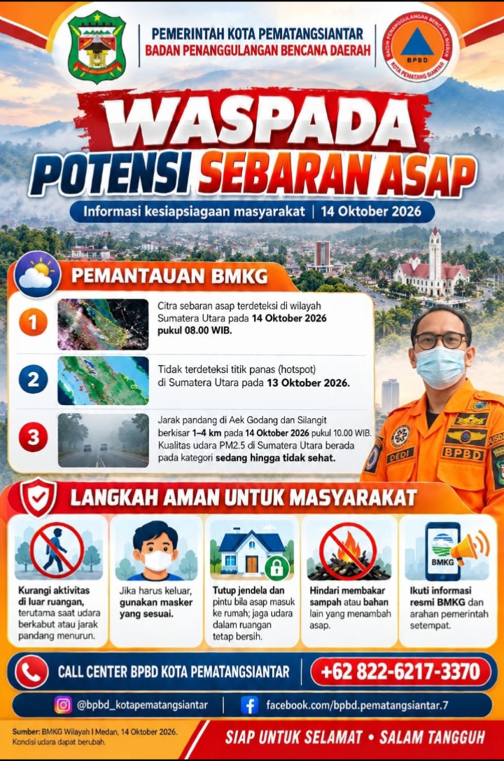 Selebaran himbauan BPBD kota Pematangsiantar.(ist)