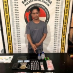 Polisi amankan pria beserta barang bukti Narkotika jenis Sabu.(ist)